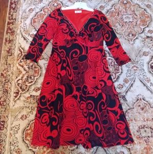 Sassy Red Noise Print Dress
